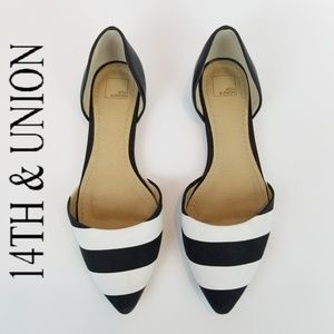 14th & Union Sabine 2 D'Orsay Flat Striped Shoes